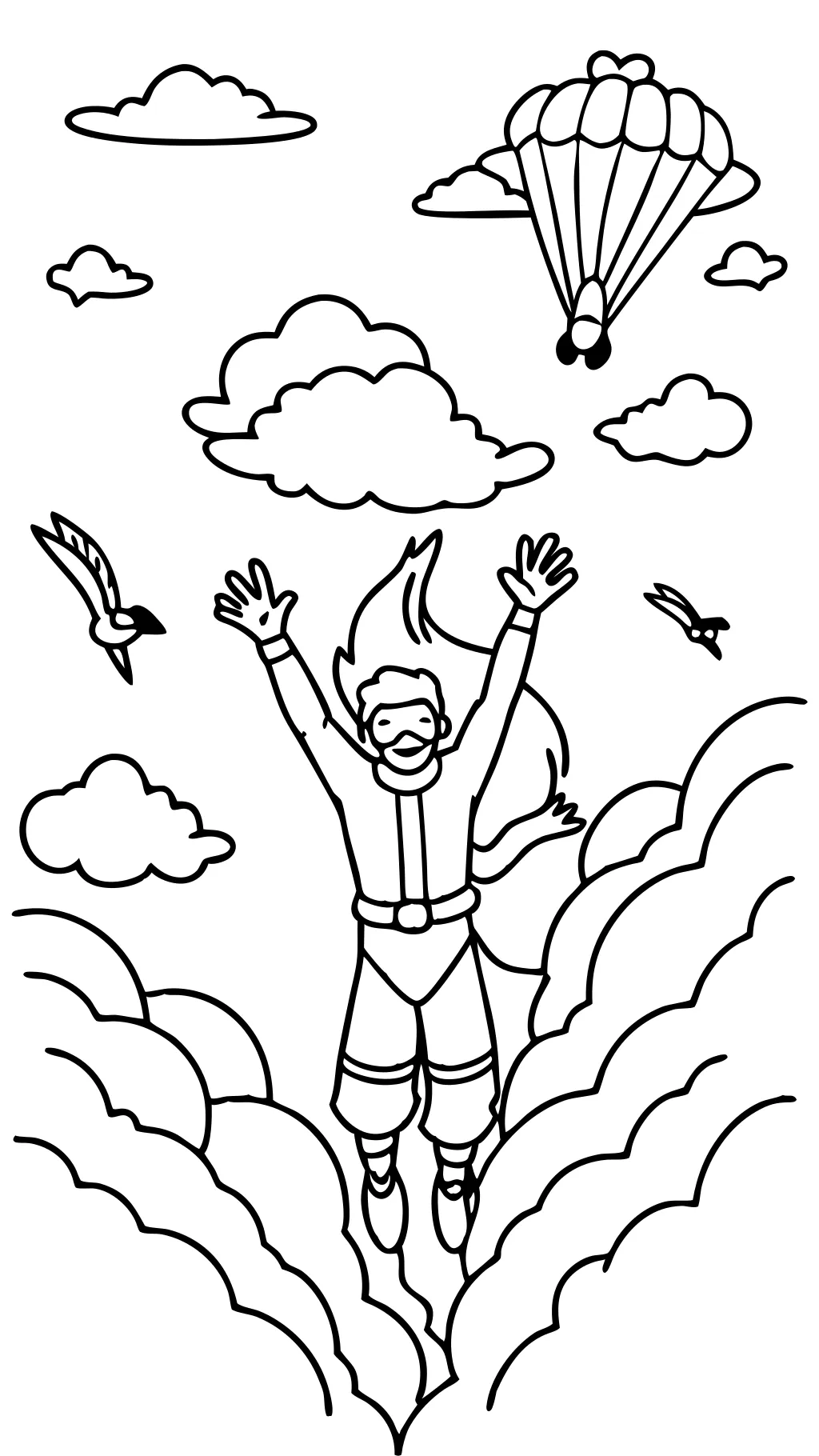 free fall coloring page